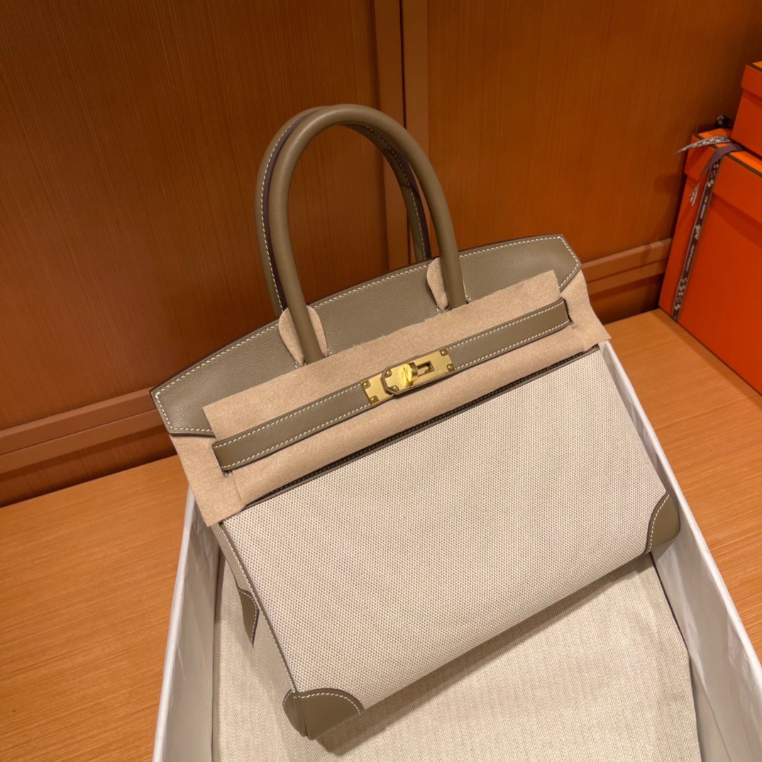 에르메스 버킨백30 톨리 에토프 금장 캔버스 스위프트